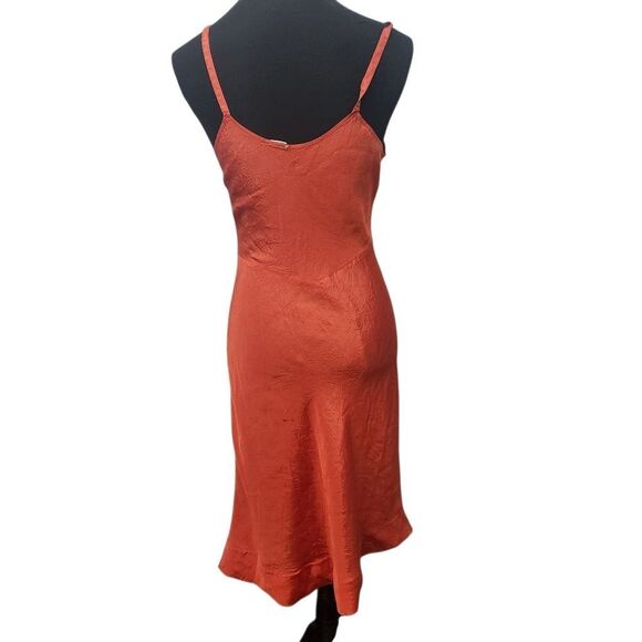 Vintage Snip-It Slip Size36 Tomato Red Orange Midi Adjustable Spaghetti Straps - Picture 5 of 12